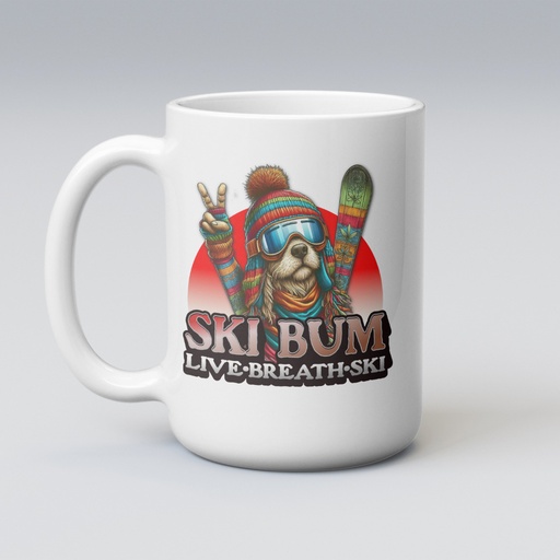SKI BUM CERAMIC MUG 15 OZ