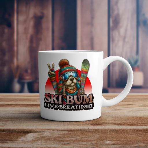 "SKI BUM" Ceramic 15oz Coffee Mug $19.00